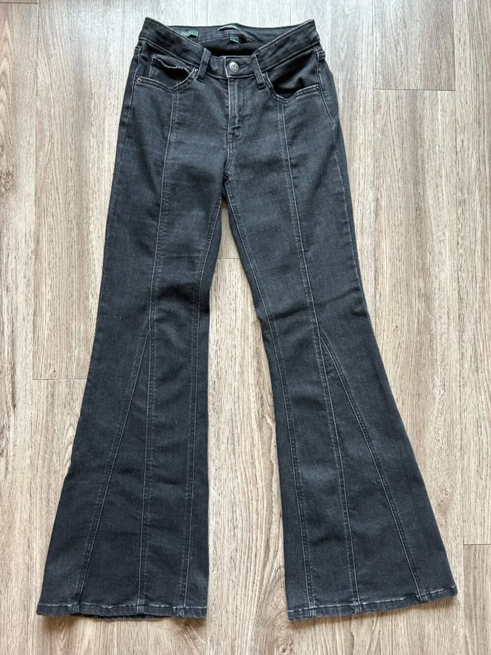 Wild Fable High Rise Acampanado de Tiro Alto Flare Jeans in Black Size 4 - Picture 3 of 12